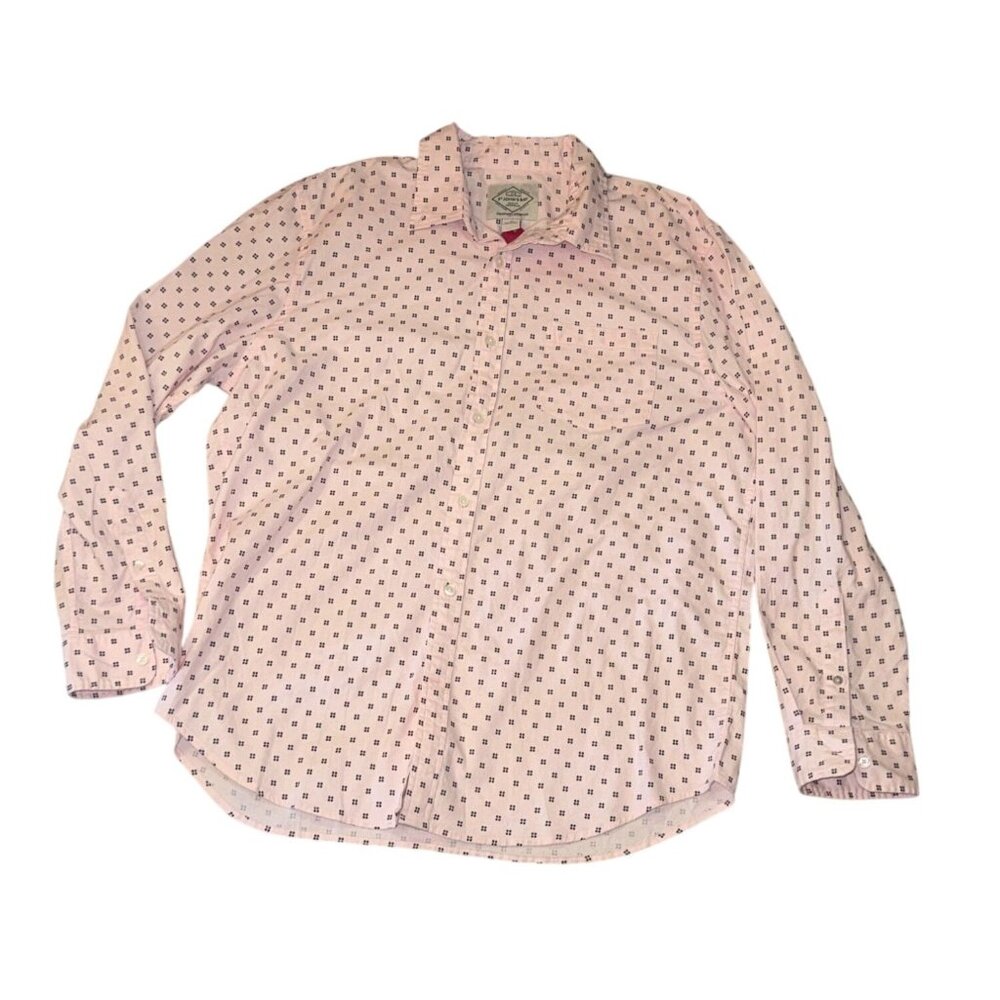 St. Johns Bay Mens Pink Patterned Long Sleeve Button-Up Shirt XL